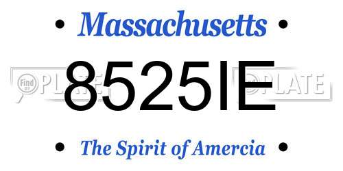 8525IE Massachusetts License Plate