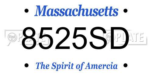 8525SD Massachusetts License Plate