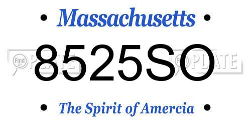 8525SO Massachusetts License Plate
