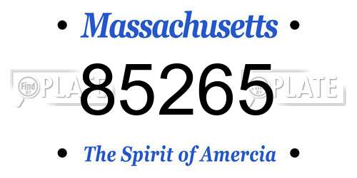 85265 Massachusetts License Plate