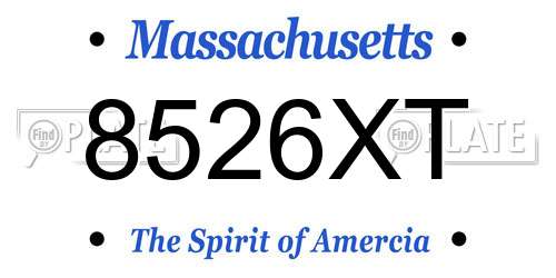 8526XT Massachusetts License Plate