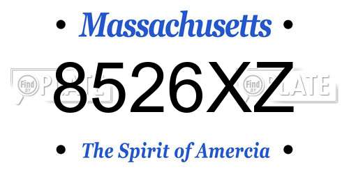 8526XZ Massachusetts License Plate