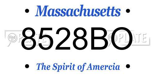 8528BO Massachusetts License Plate