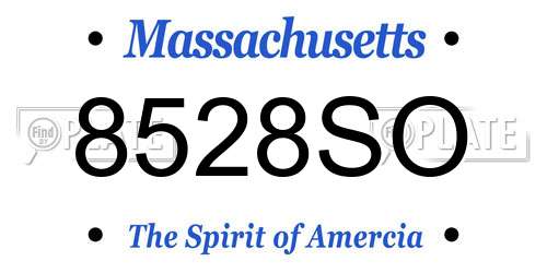 8528SO Massachusetts License Plate