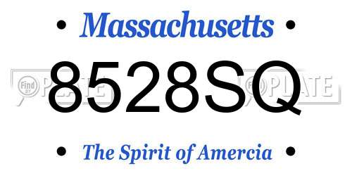 8528SQ Massachusetts License Plate