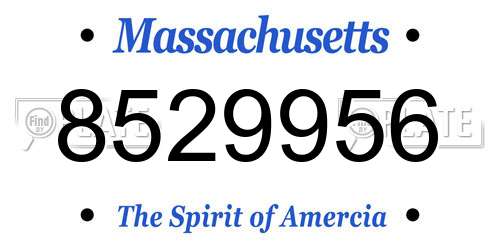 8529956 Massachusetts License Plate