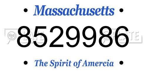 8529986 Massachusetts License Plate