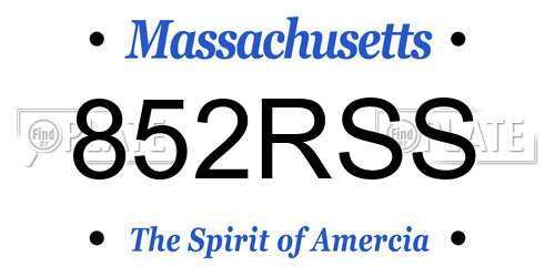 852RSS Massachusetts License Plate