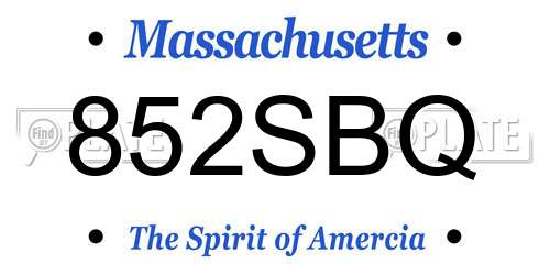 852SBQ Massachusetts License Plate