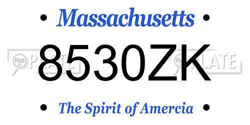 8530ZK Massachusetts License Plate
