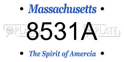 8531A Massachusetts License Plate