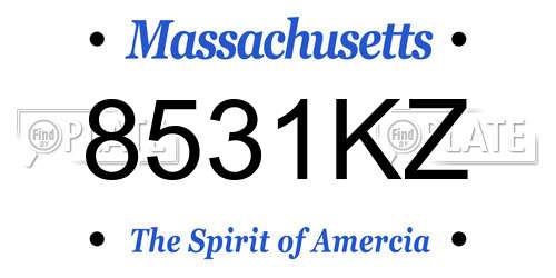 8531KZ Massachusetts License Plate