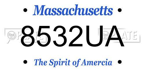 8532UA Massachusetts License Plate