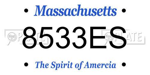 8533ES Massachusetts License Plate