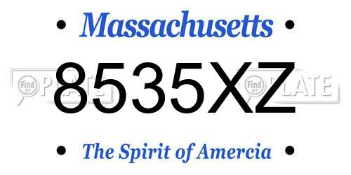 8535XZ Massachusetts License Plate