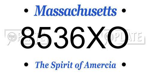 8536XO Massachusetts License Plate