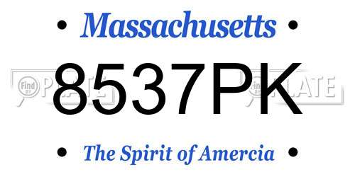 8537PK Massachusetts License Plate