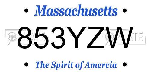 853YZW Massachusetts License Plate