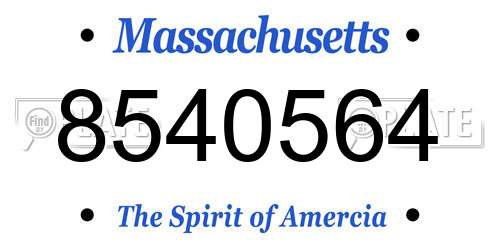8540564 Massachusetts License Plate