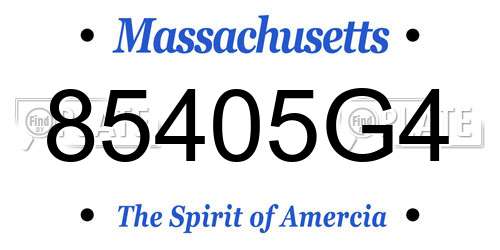 85405G4 Massachusetts License Plate