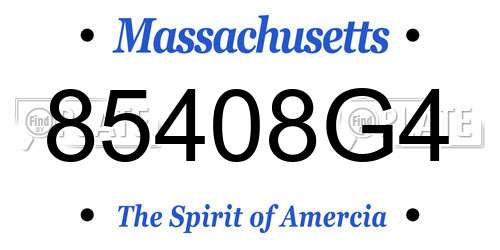 85408G4 Massachusetts License Plate