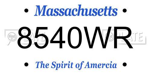 8540WR Massachusetts License Plate
