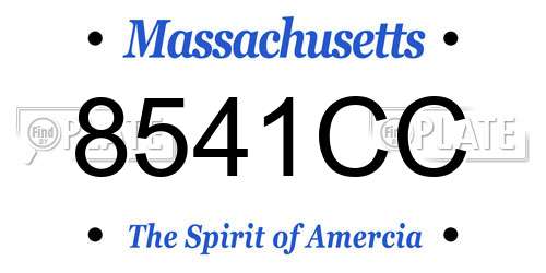 8541CC Massachusetts License Plate