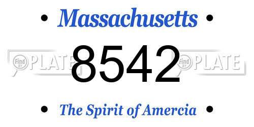 8542 Massachusetts License Plate