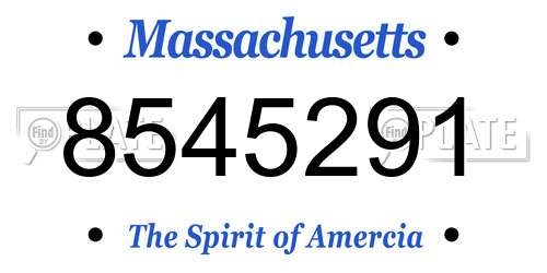 8545291 Massachusetts License Plate