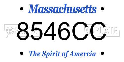 8546CC Massachusetts License Plate