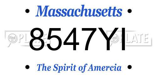 8547YI Massachusetts License Plate