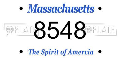 8548 Massachusetts License Plate