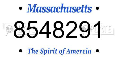 8548291 Massachusetts License Plate