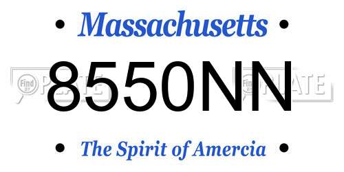 8550NN Massachusetts License Plate