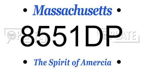 8551DP Massachusetts License Plate