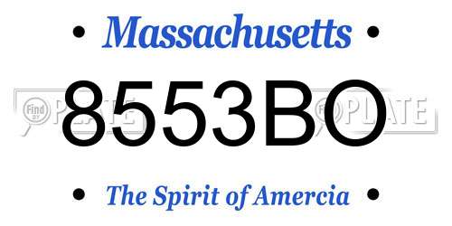 8553BO Massachusetts License Plate