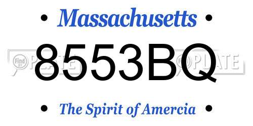 8553BQ Massachusetts License Plate