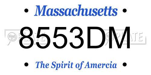 8553DM Massachusetts License Plate