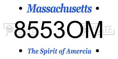 8553OM Massachusetts License Plate