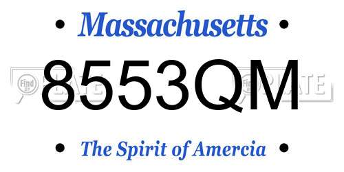 8553QM Massachusetts License Plate