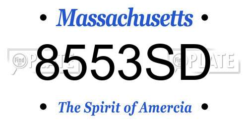 8553SD Massachusetts License Plate
