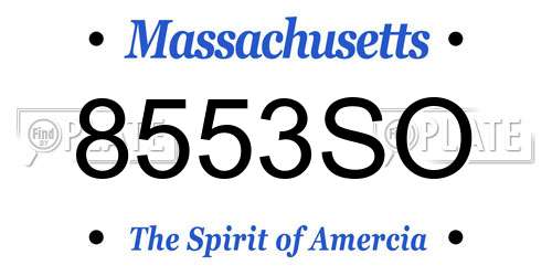 8553SO Massachusetts License Plate