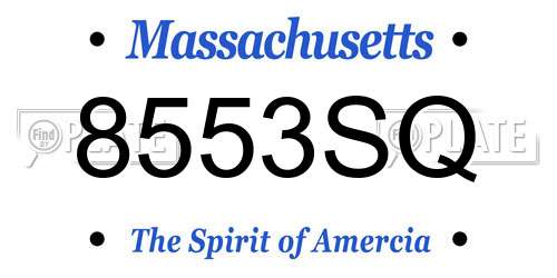 8553SQ Massachusetts License Plate