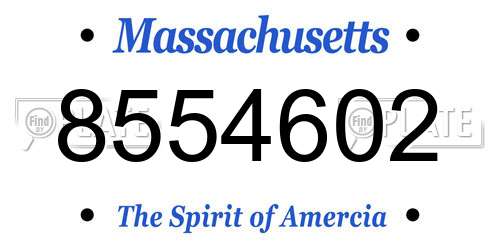8554602 Massachusetts License Plate