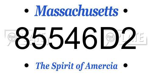 85546D2 Massachusetts License Plate