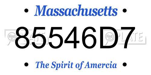 85546D7 Massachusetts License Plate
