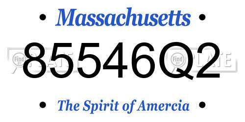 85546Q2 Massachusetts License Plate
