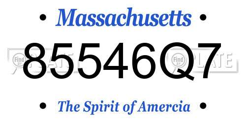 85546Q7 Massachusetts License Plate