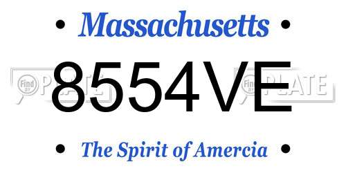 8554VE Massachusetts License Plate