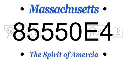 85550E4 Massachusetts License Plate